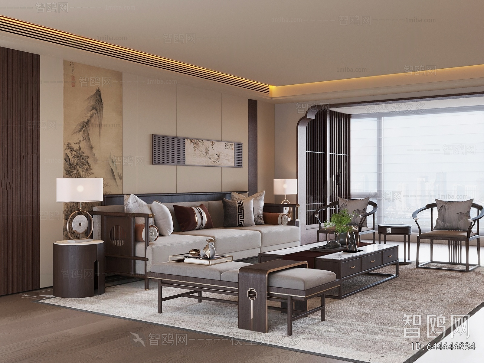 New Chinese Style A Living Room