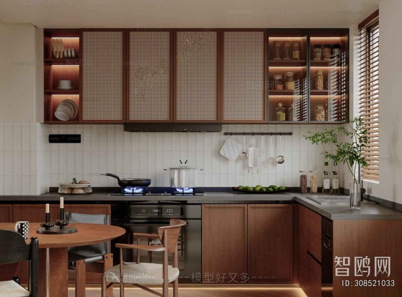 Wabi-sabi Style Open Kitchen