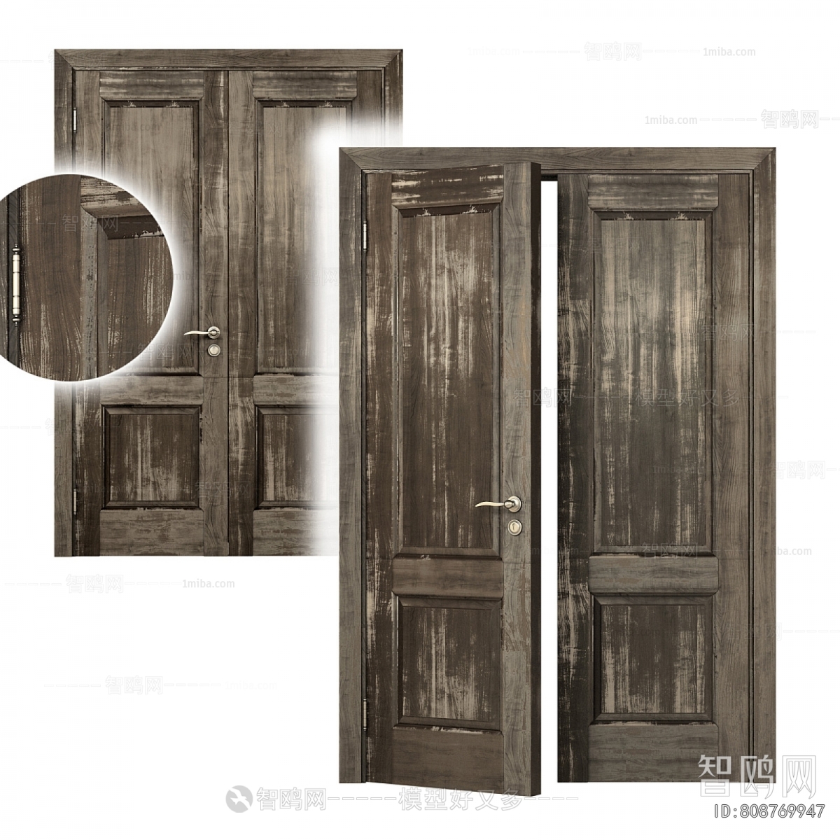 Wabi-sabi Style Double Door