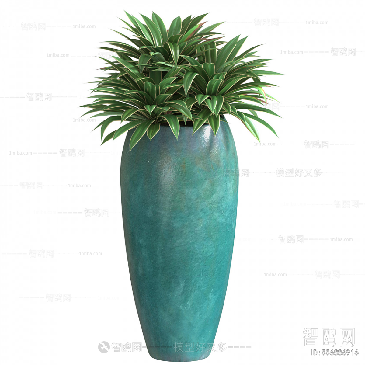 Modern Potted Green Plant