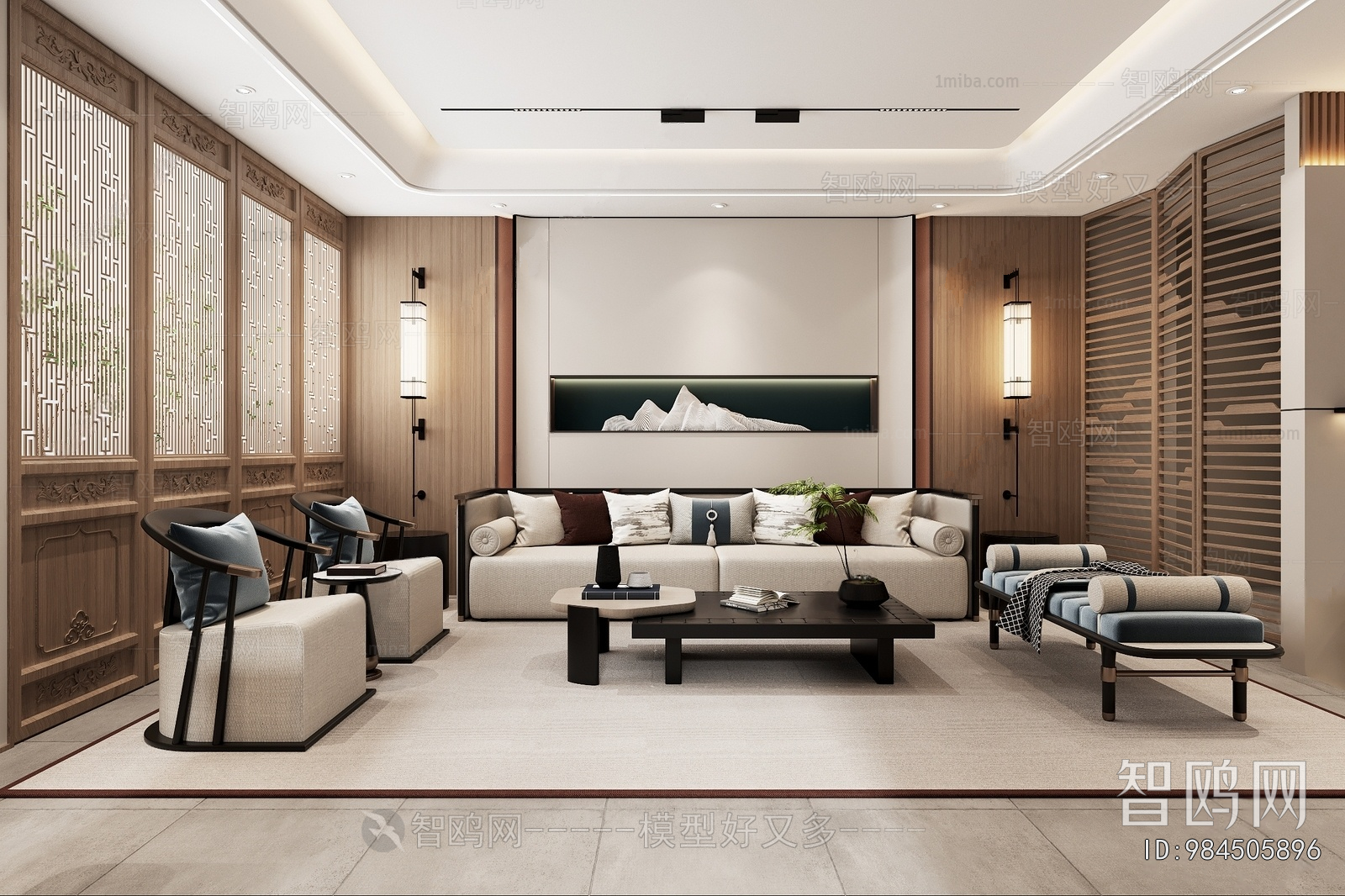 New Chinese Style A Living Room