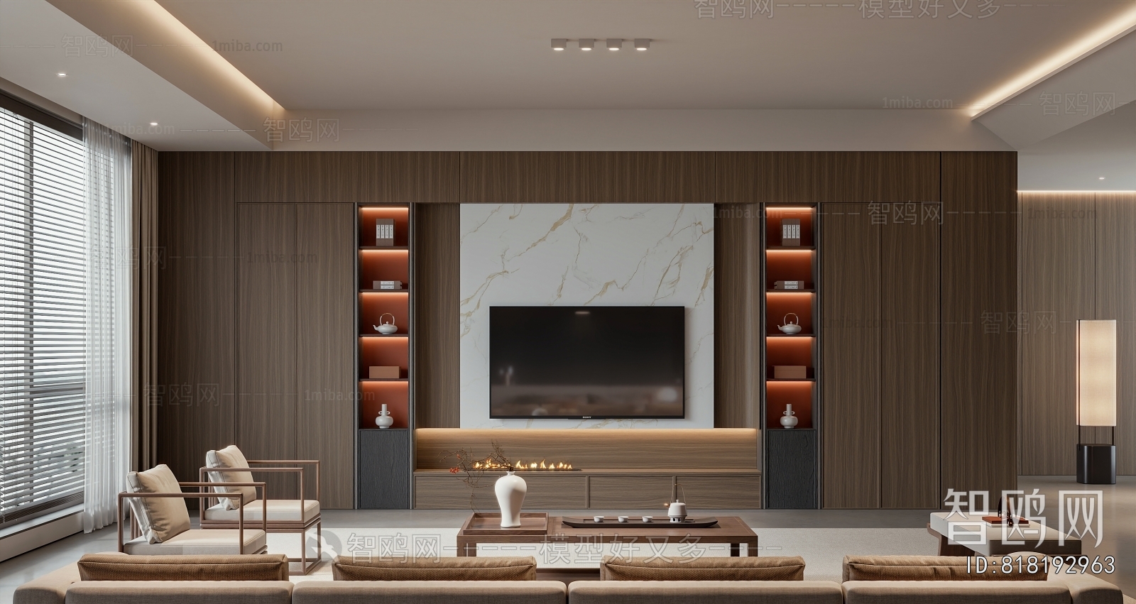 New Chinese Style A Living Room