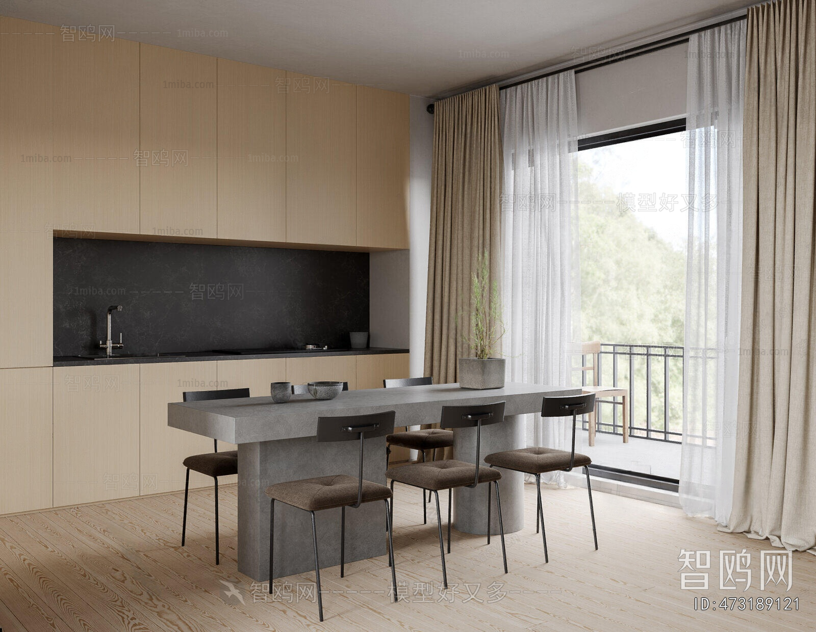 Wabi-sabi Style Dining Room