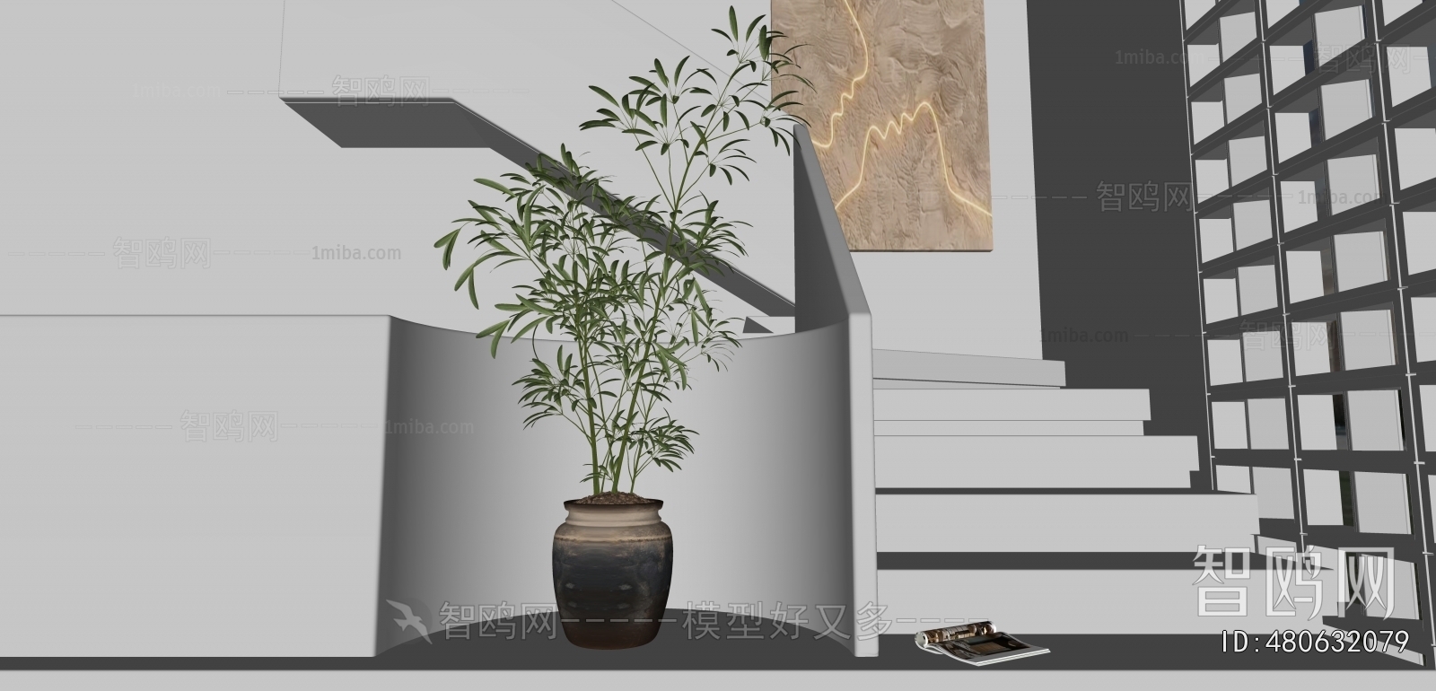 Wabi-sabi Style Ground Green Plant Potted Plants