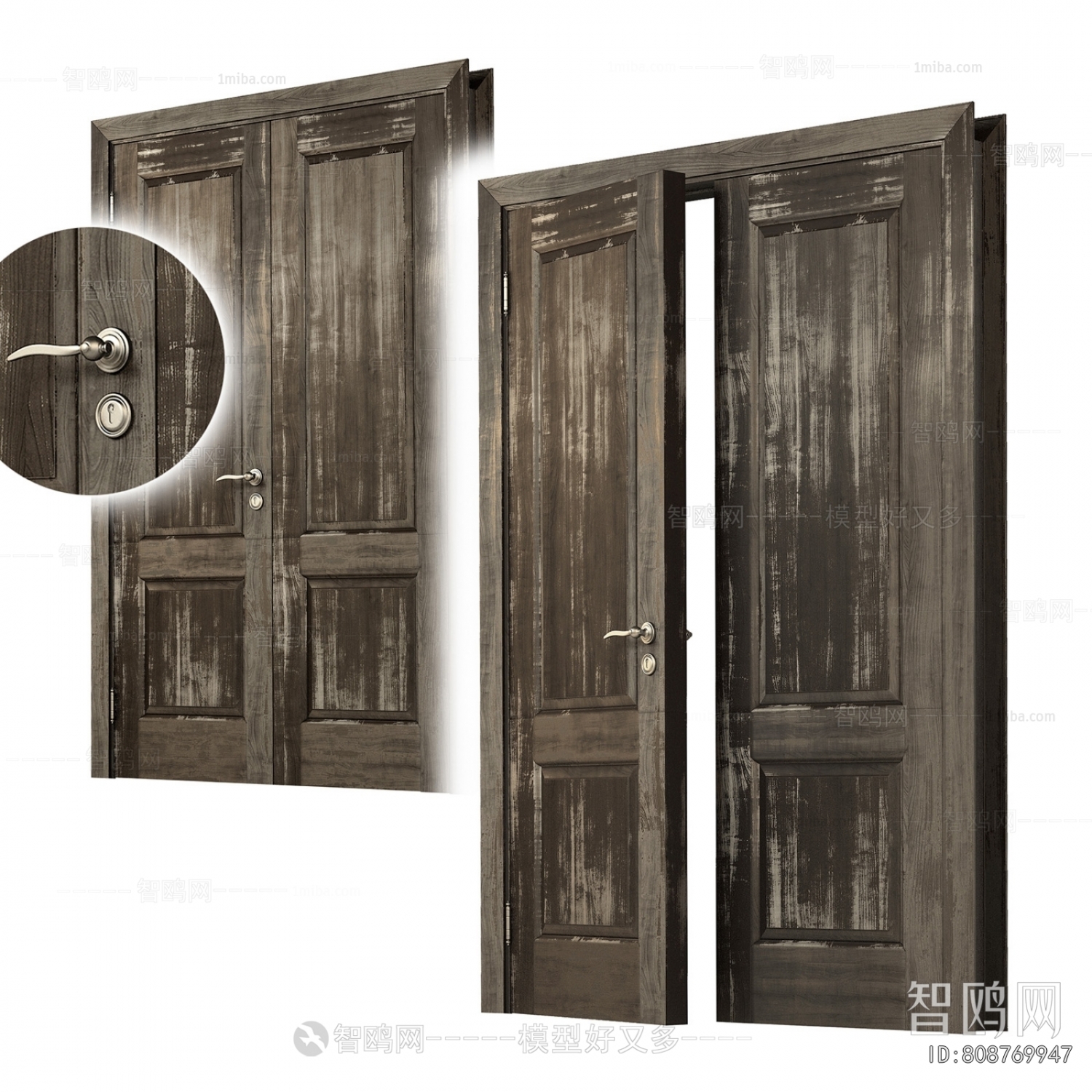 Wabi-sabi Style Double Door