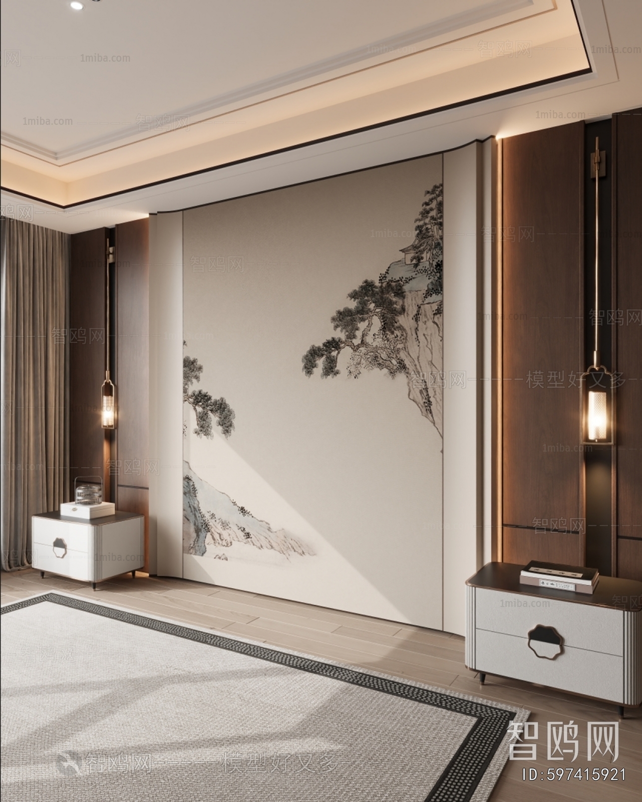 New Chinese Style TV Wall