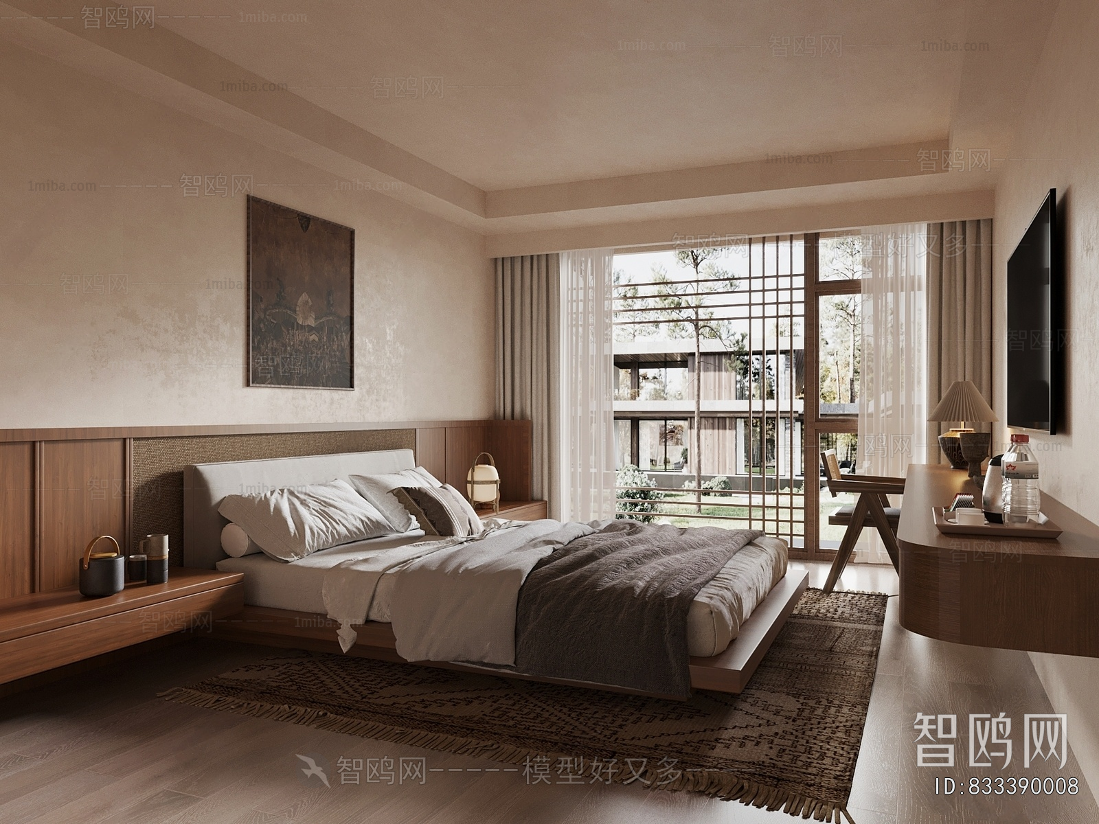 Wabi-sabi Style Guest Room