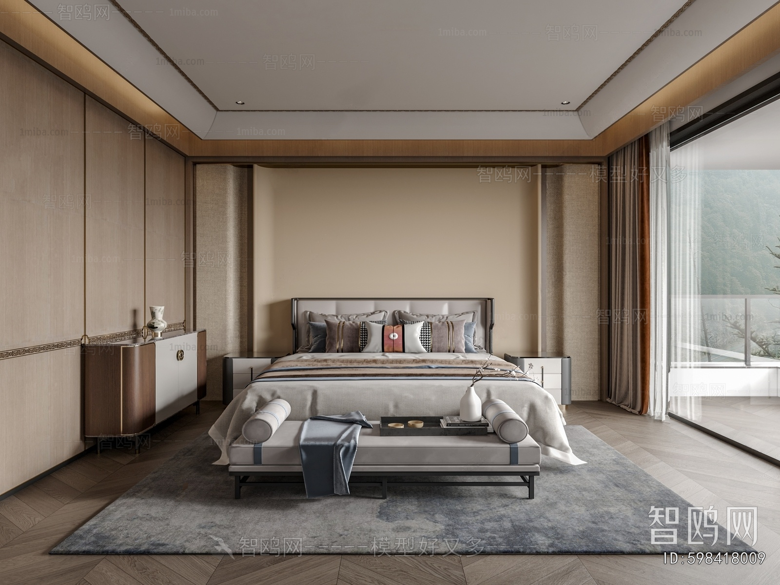 New Chinese Style Bedroom