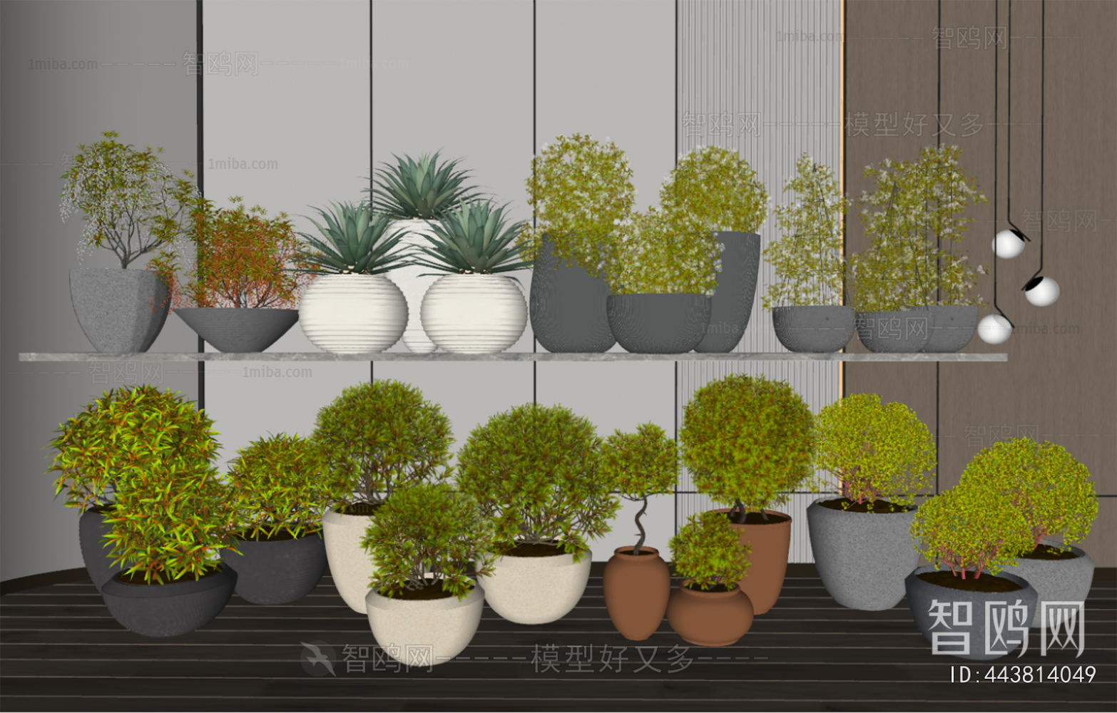 Modern Potted Green Plant