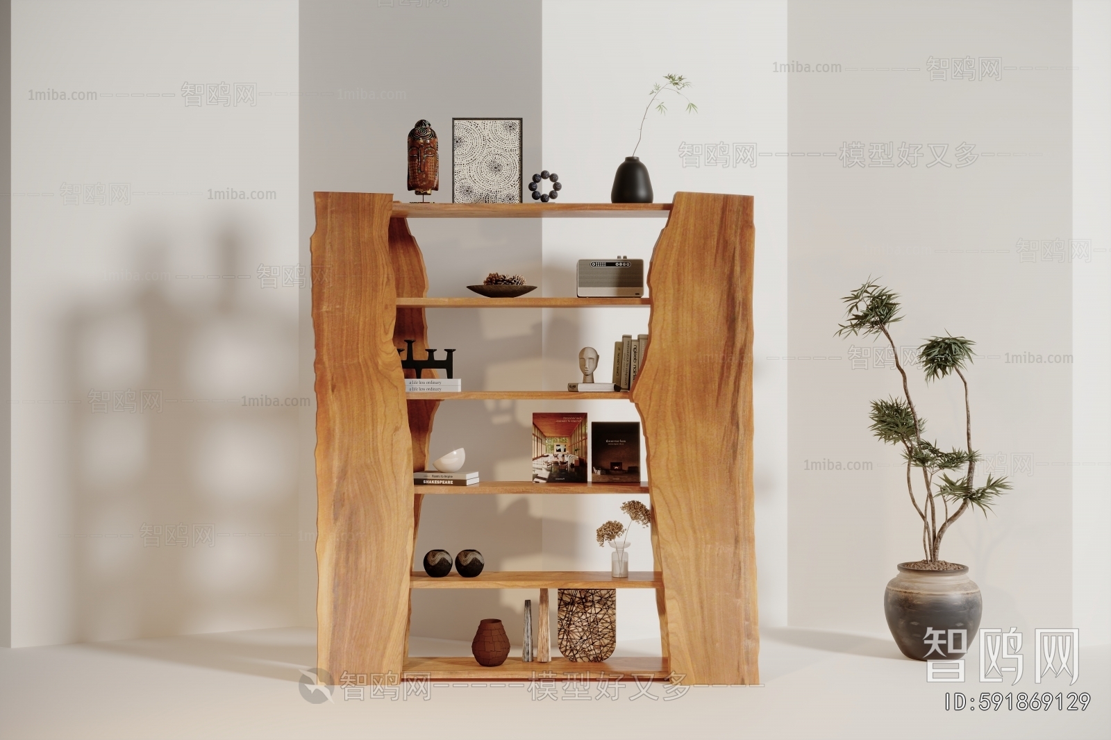 Wabi-sabi Style Bookshelf