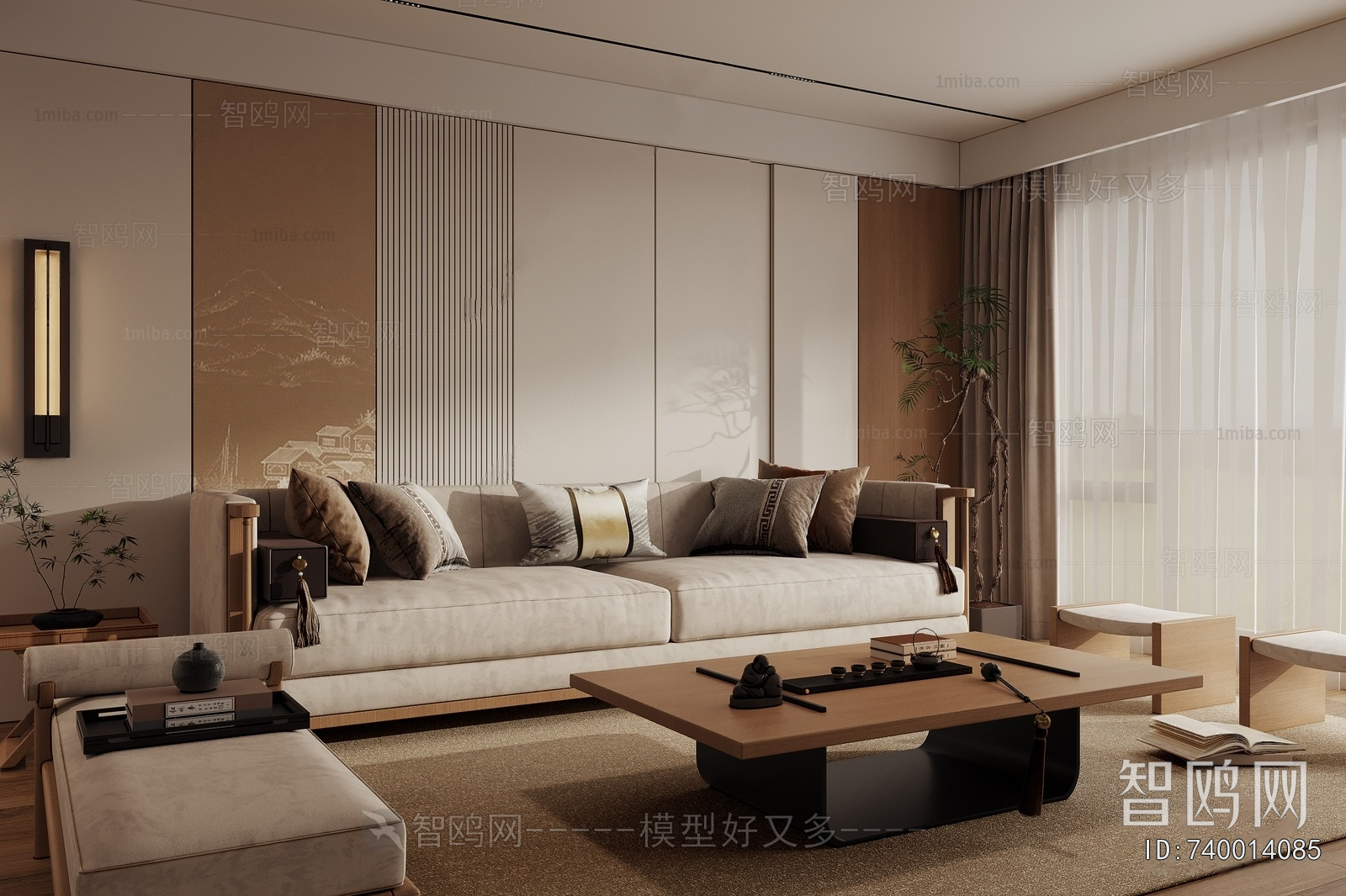 New Chinese Style A Living Room