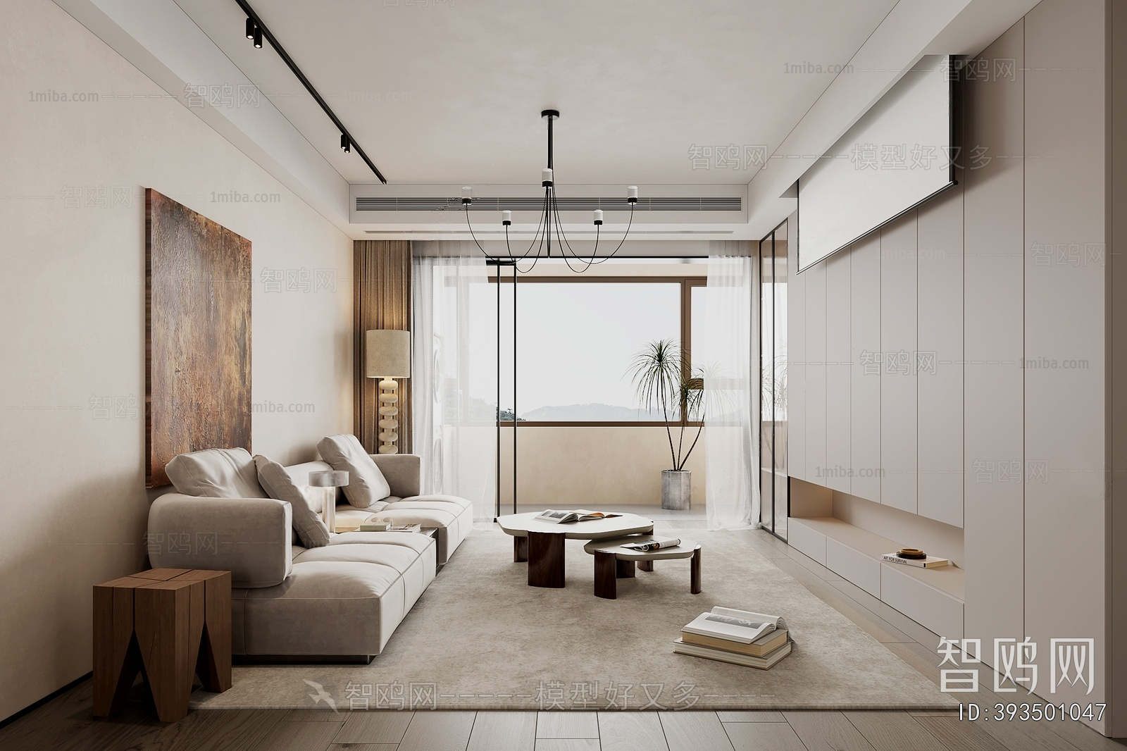 Modern Wabi-sabi Style A Living Room