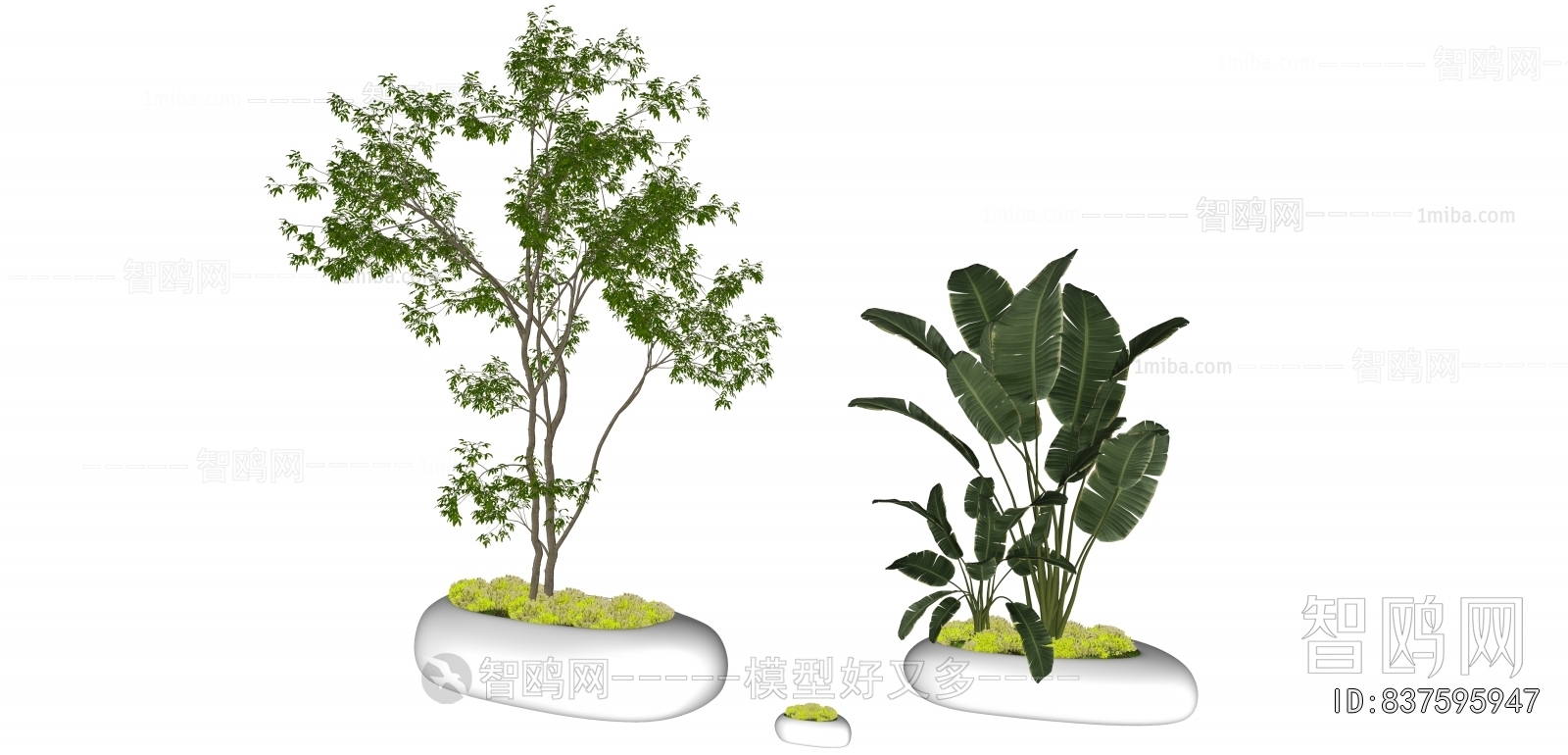 Modern Ground Green Plant Potted Plants