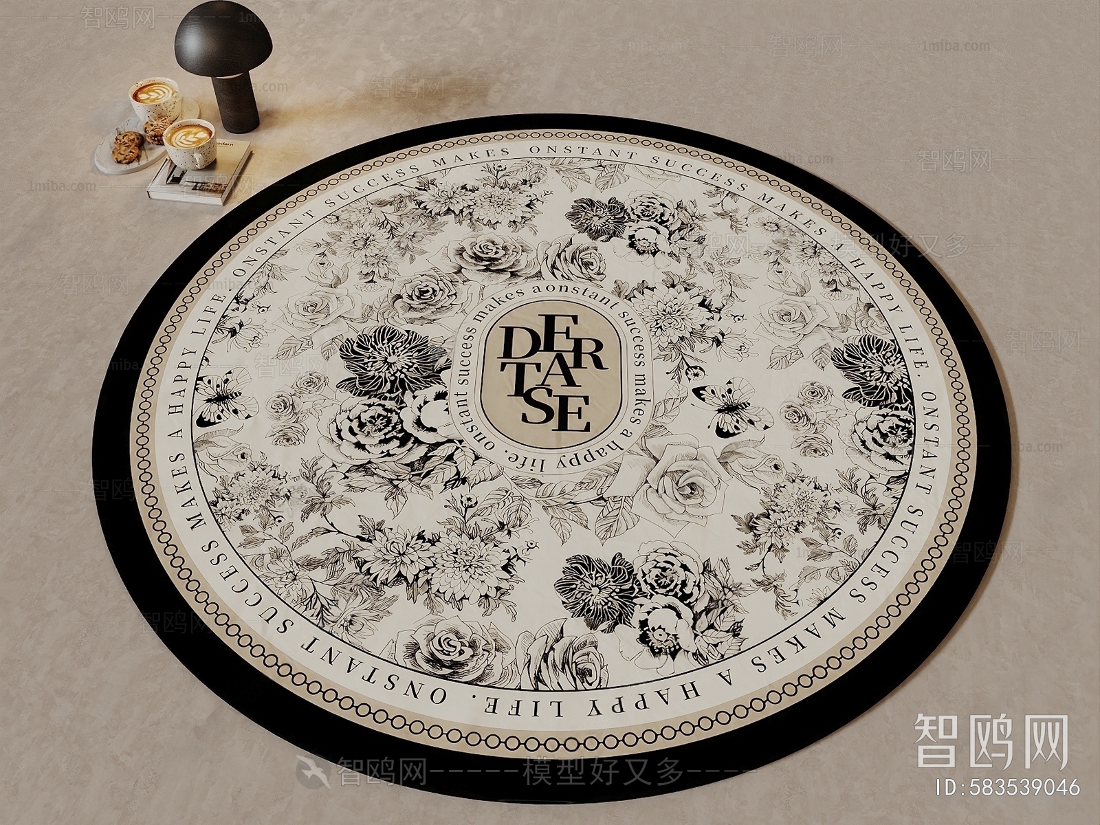 French Style Circular Carpet