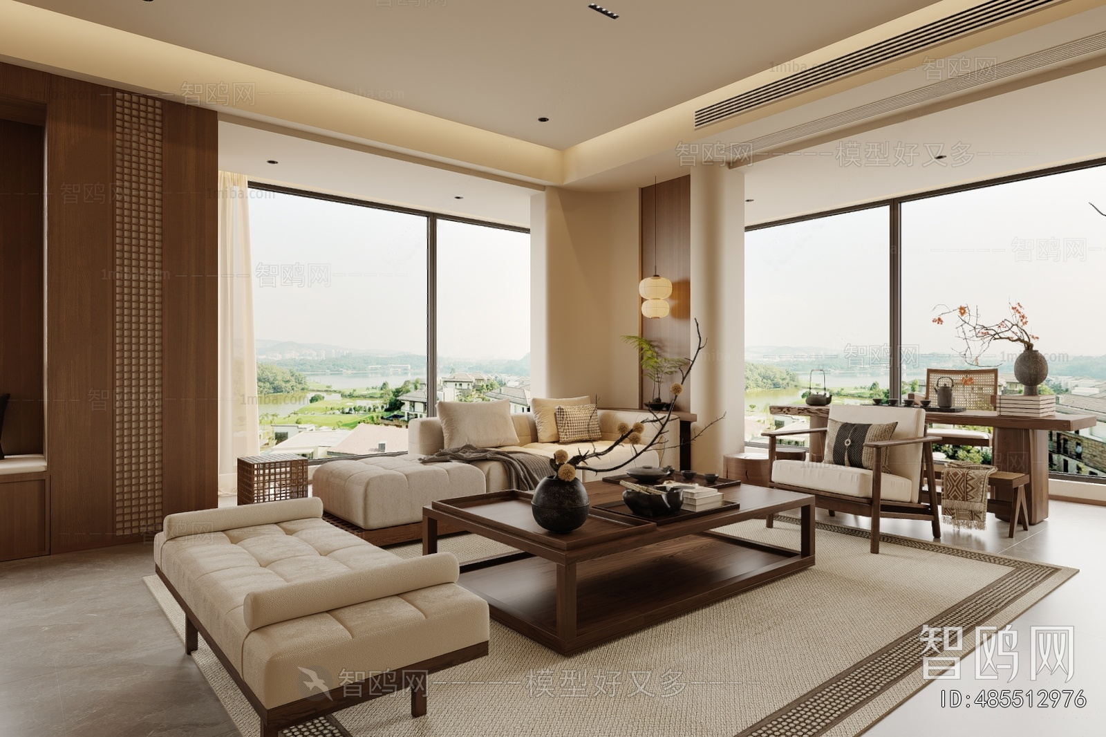 New Chinese Style A Living Room