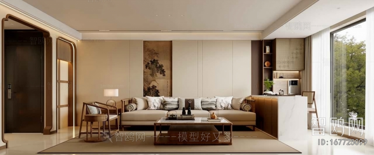 New Chinese Style A Living Room