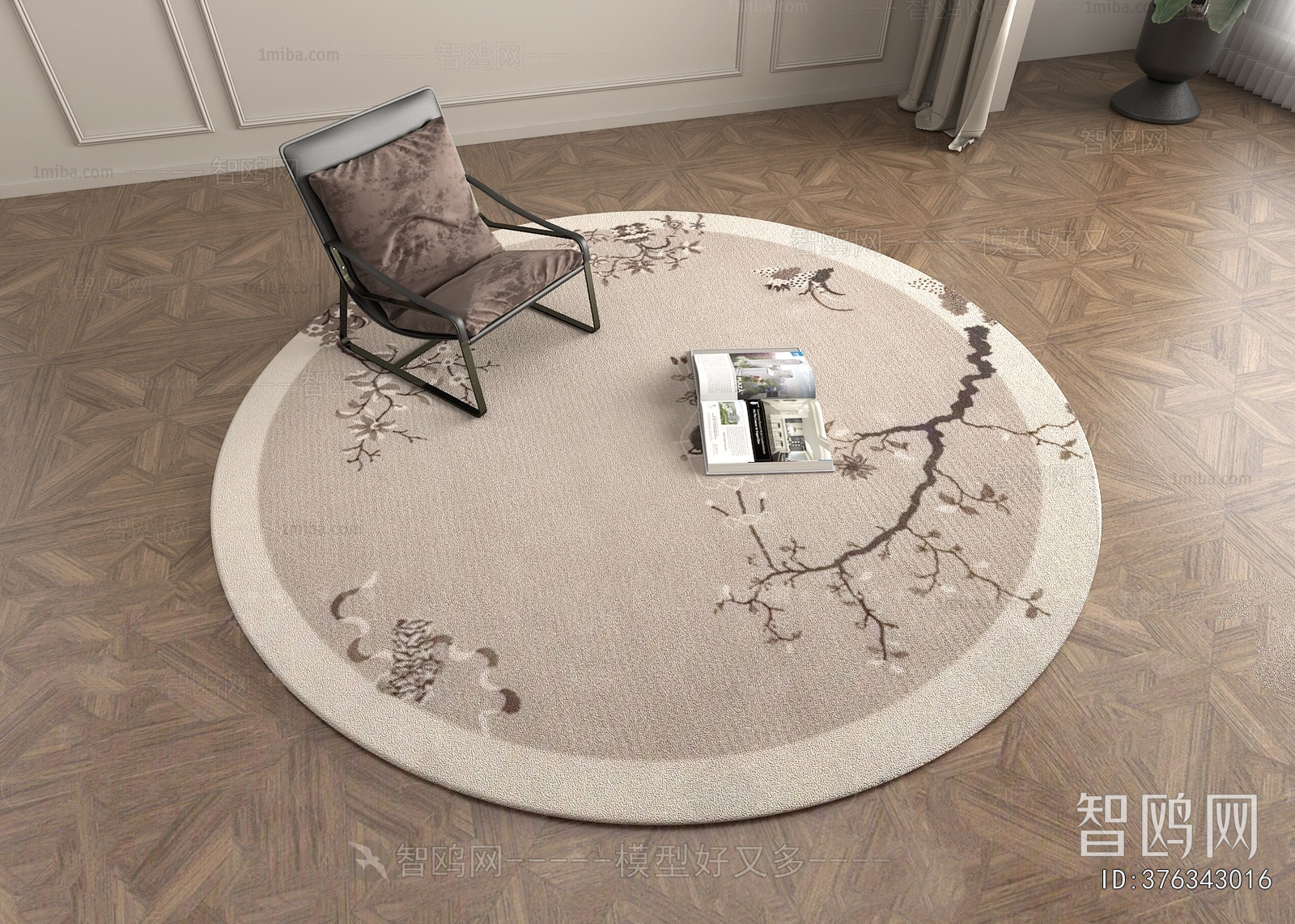 New Chinese Style Circular Carpet