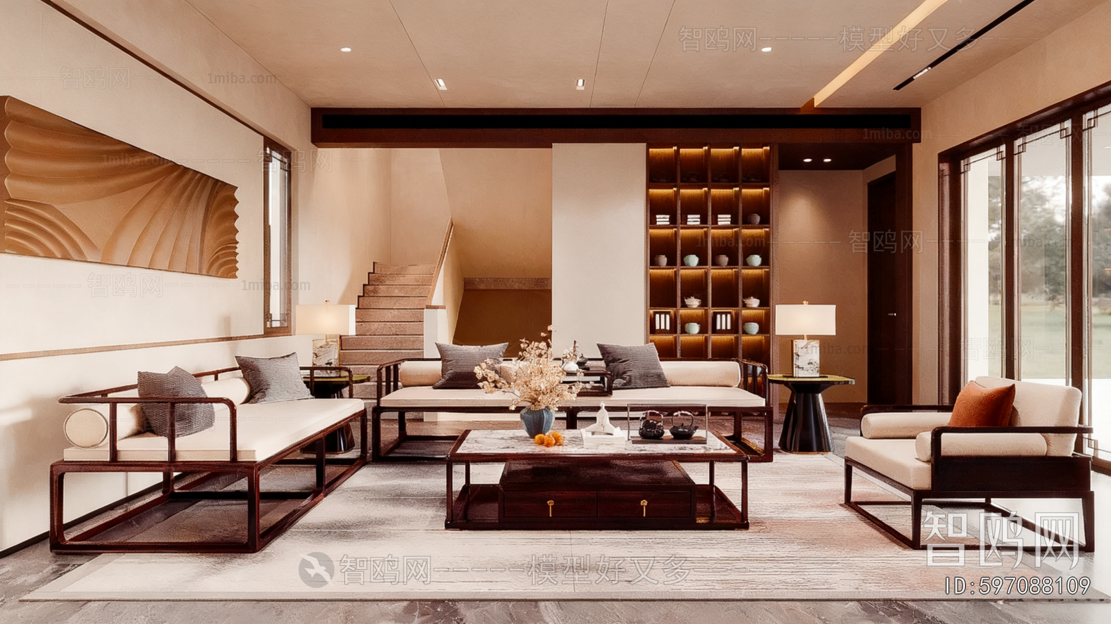 New Chinese Style A Living Room