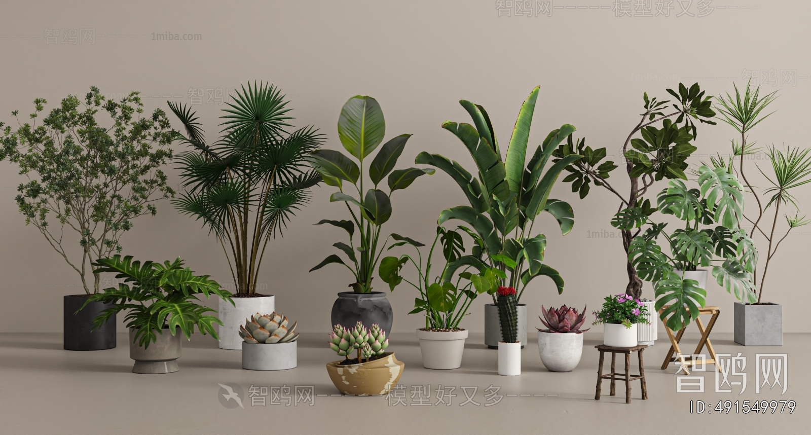 Modern Ground Green Plant Potted Plants