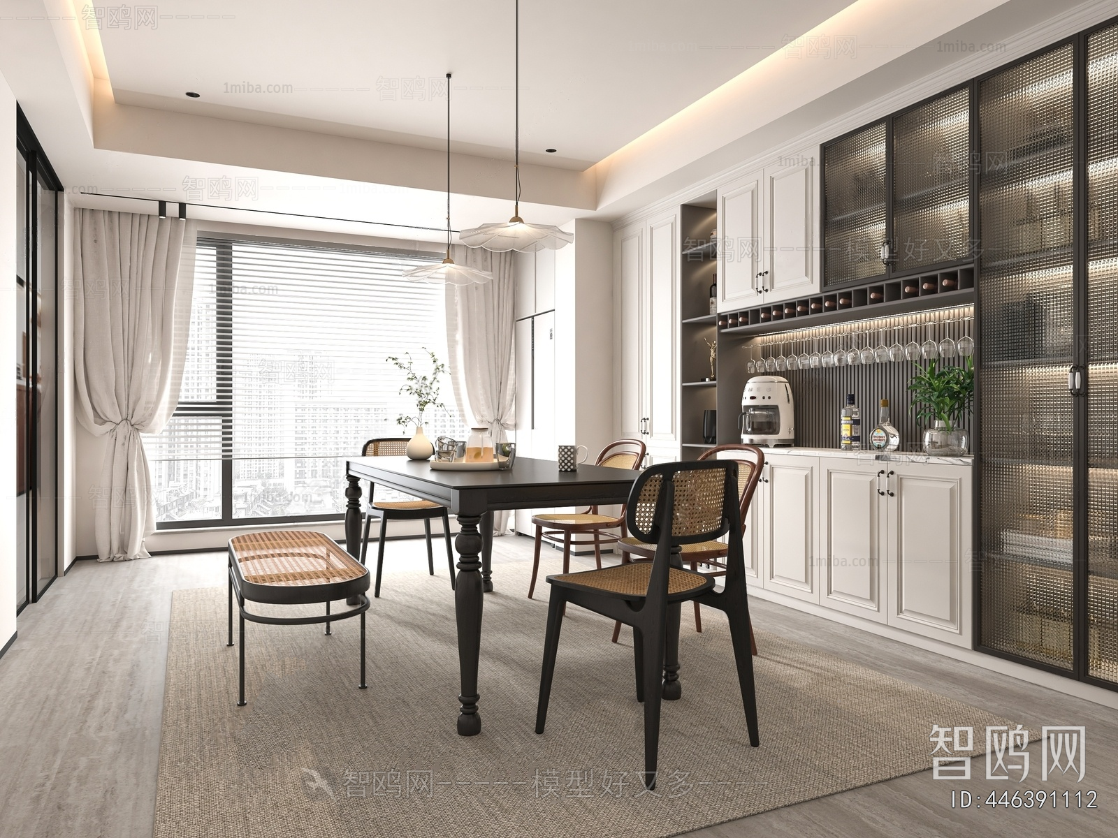 American Style Country Style Dining Room