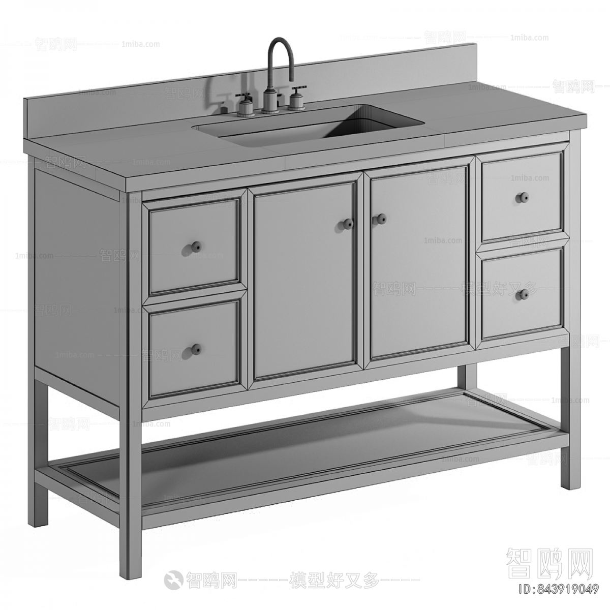 Simple European Style Bathroom Cabinet