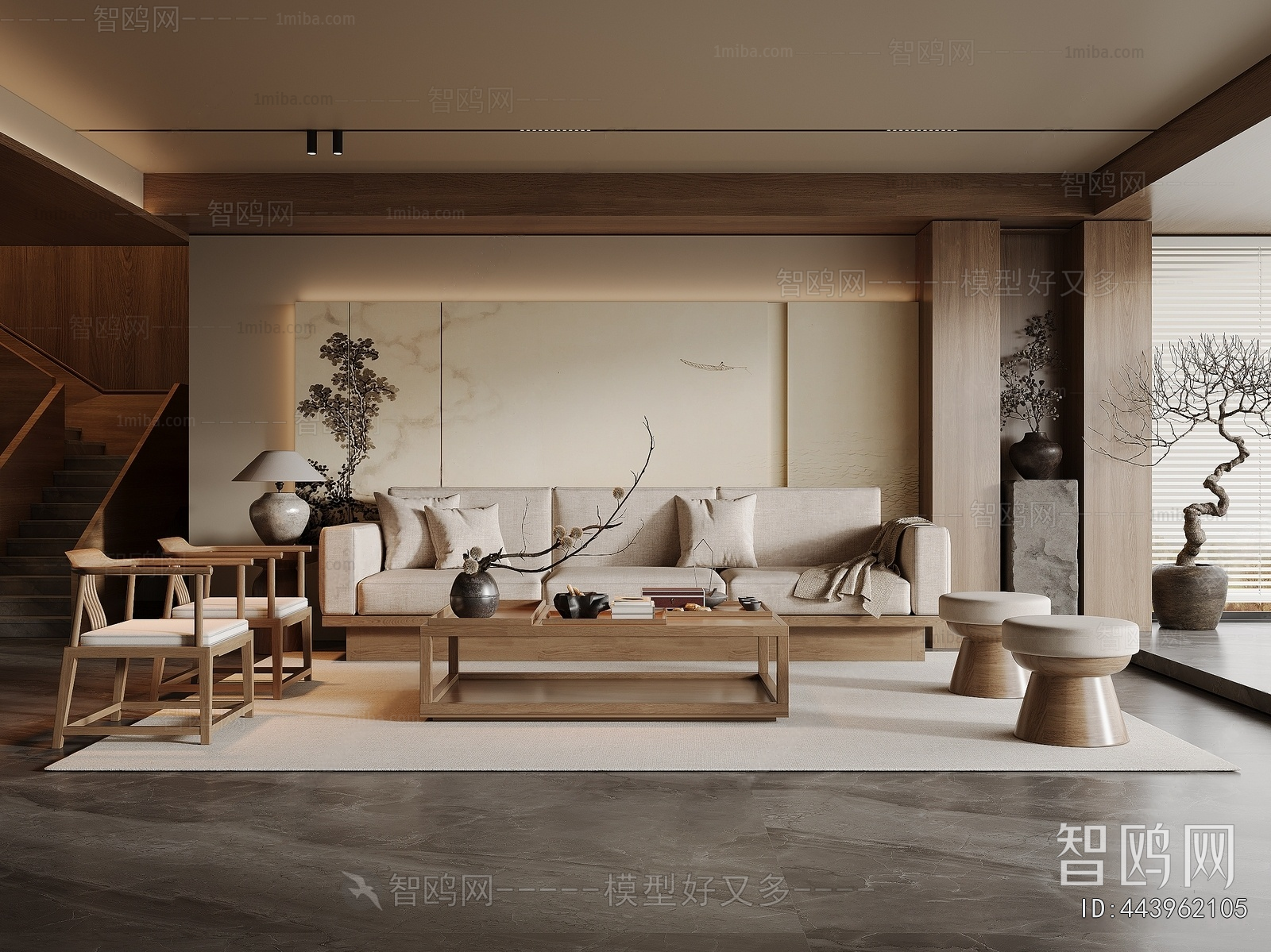 New Chinese Style A Living Room