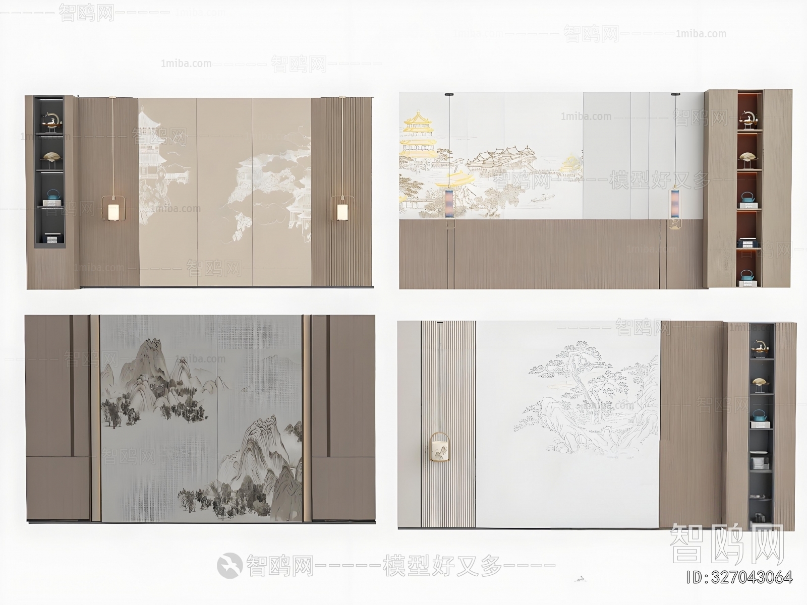 New Chinese Style TV Wall