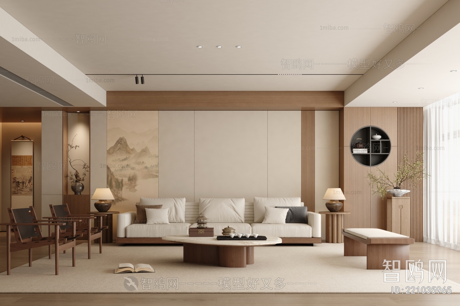 New Chinese Style A Living Room