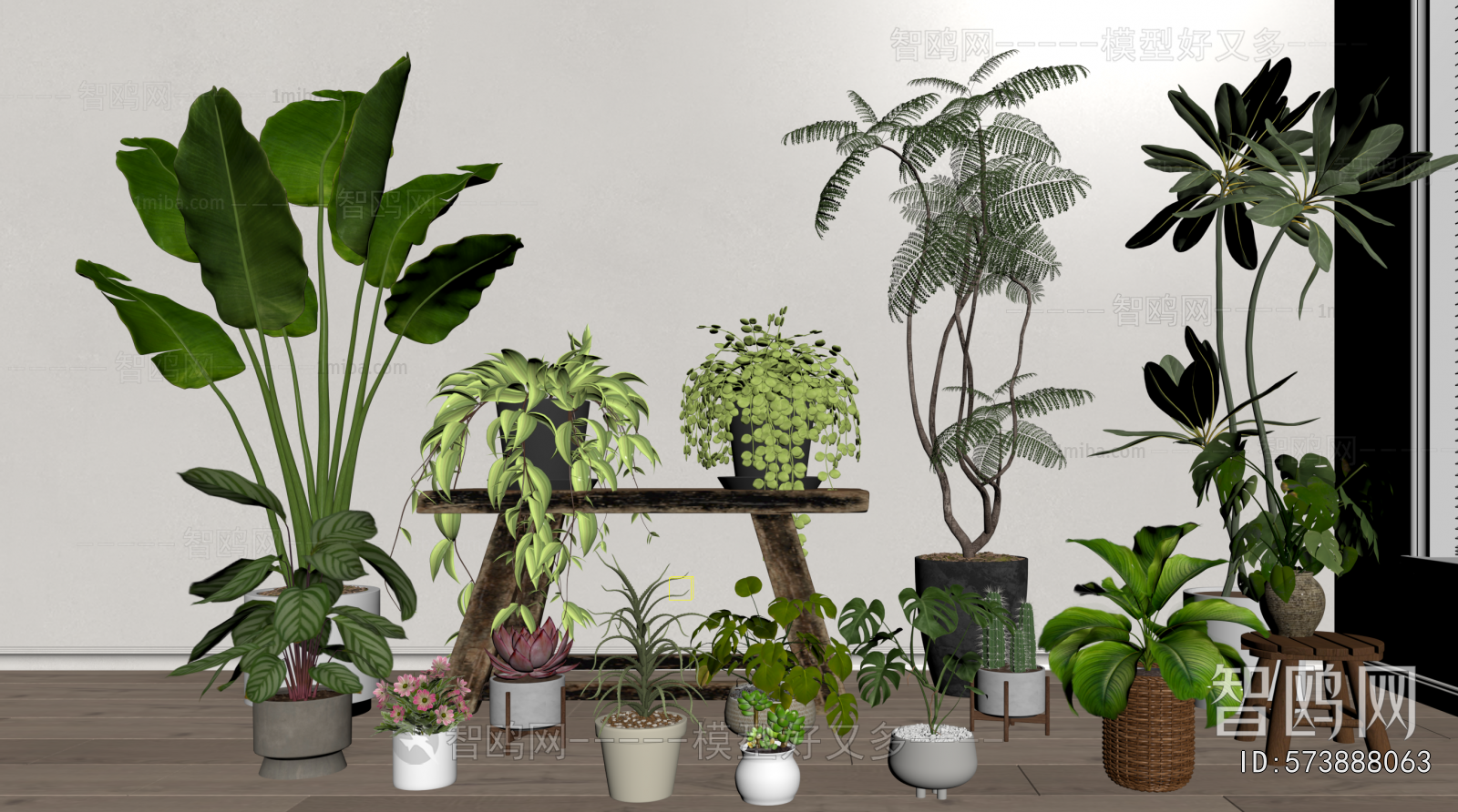 Modern Ground Green Plant Potted Plants