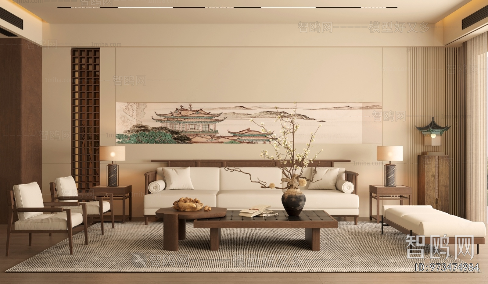 New Chinese Style A Living Room