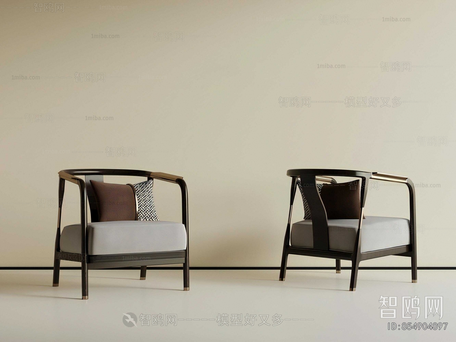 New Chinese Style Single Sofa