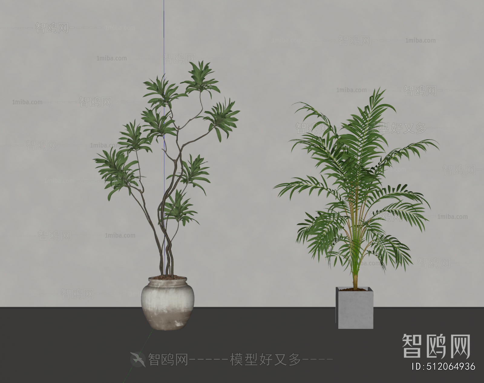 Modern Ground Green Plant Potted Plants