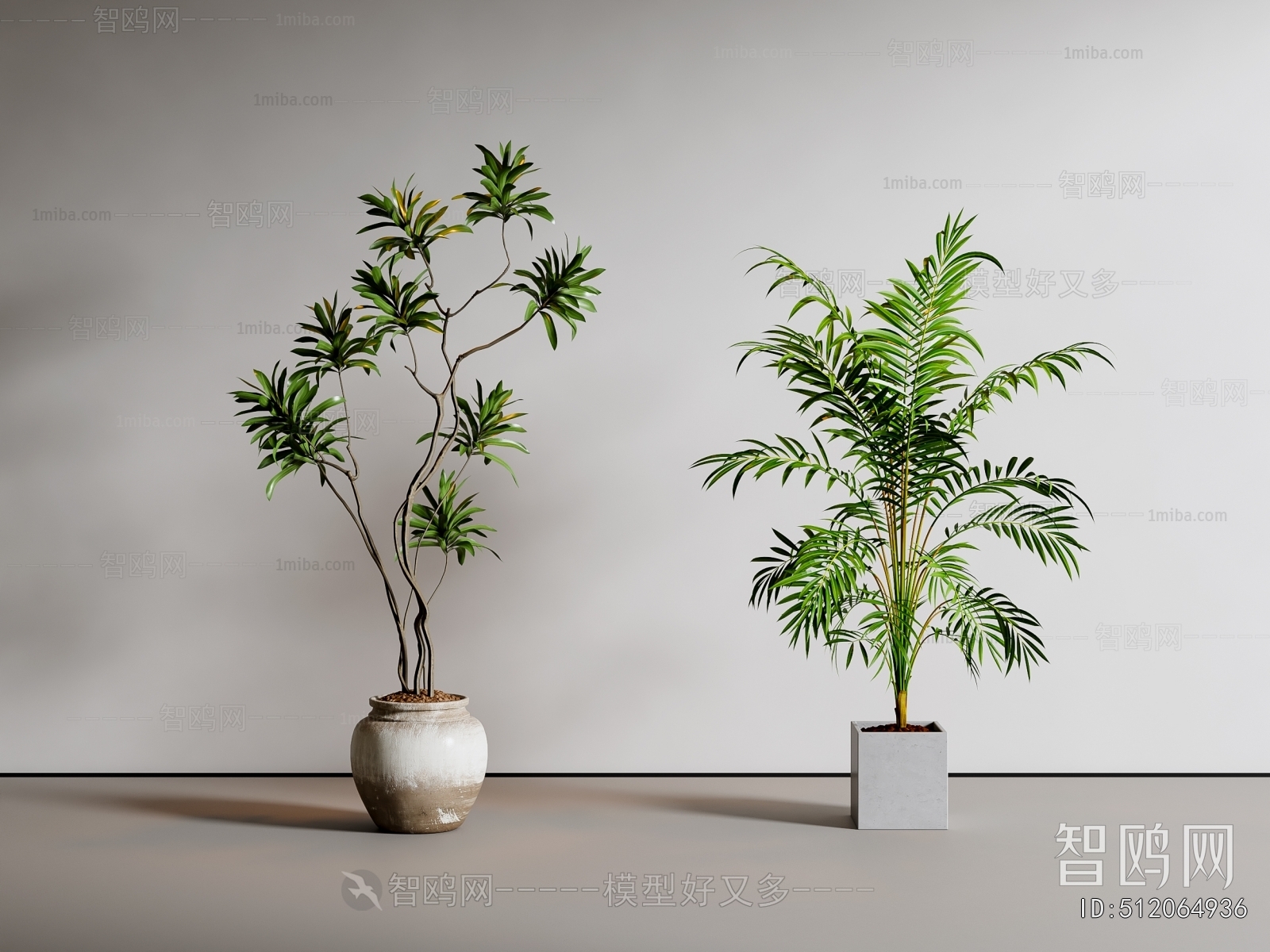 Modern Ground Green Plant Potted Plants