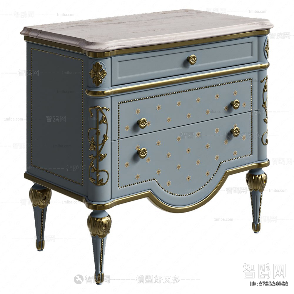 Simple European Style Bedside Cupboard