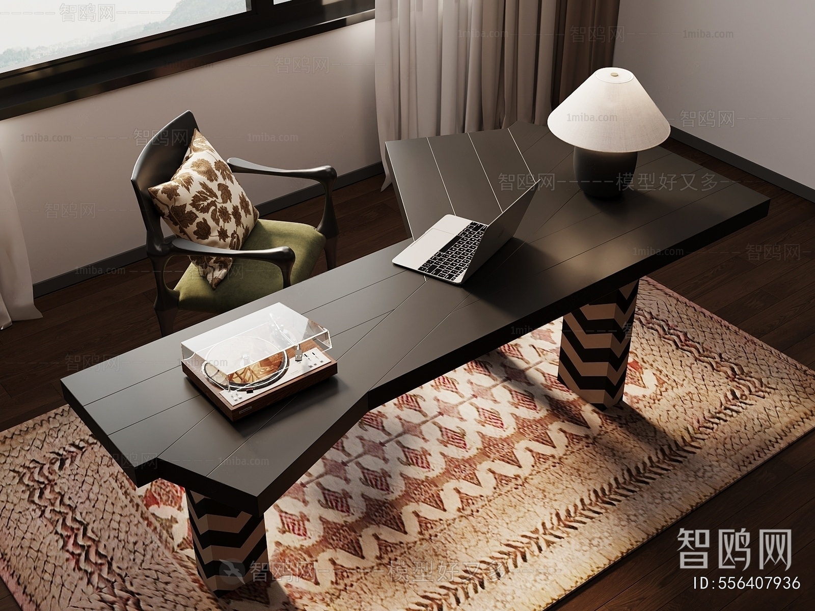 French Style Computer Desk And Chair