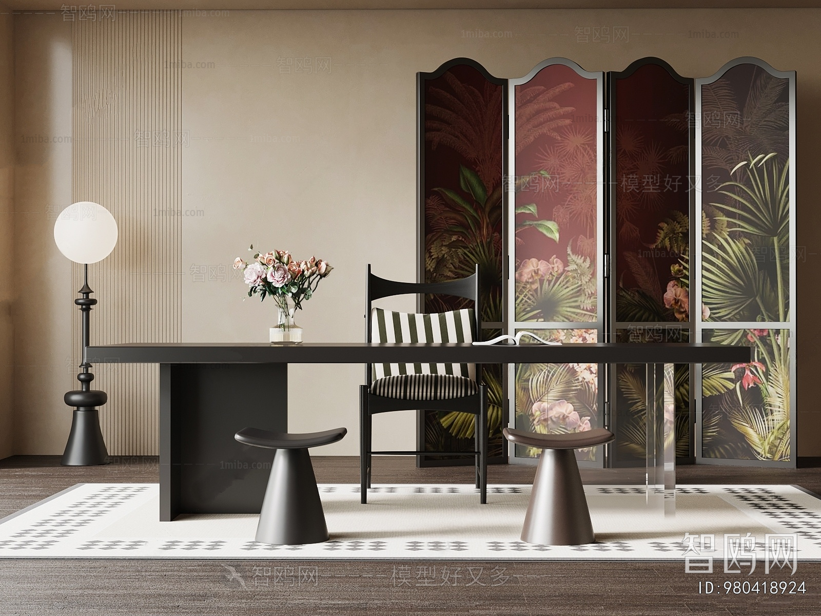 French Style Computer Desk And Chair