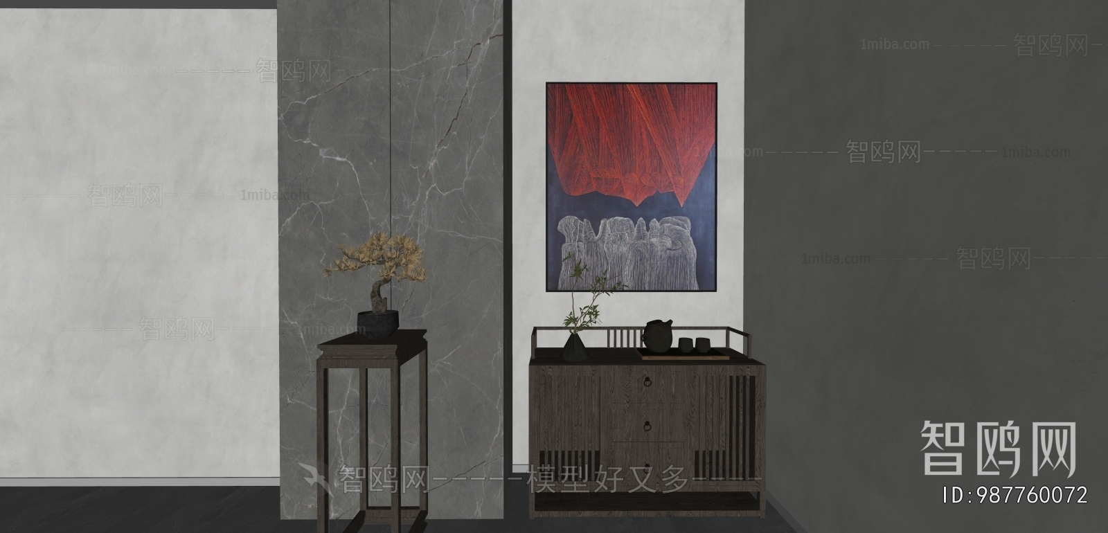 New Chinese Style Entrance Cabinet