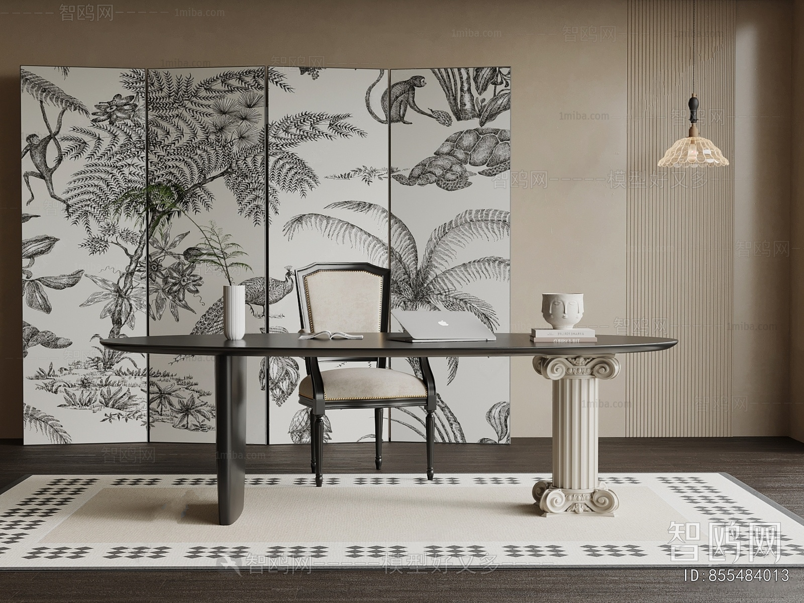 French Style Computer Desk And Chair