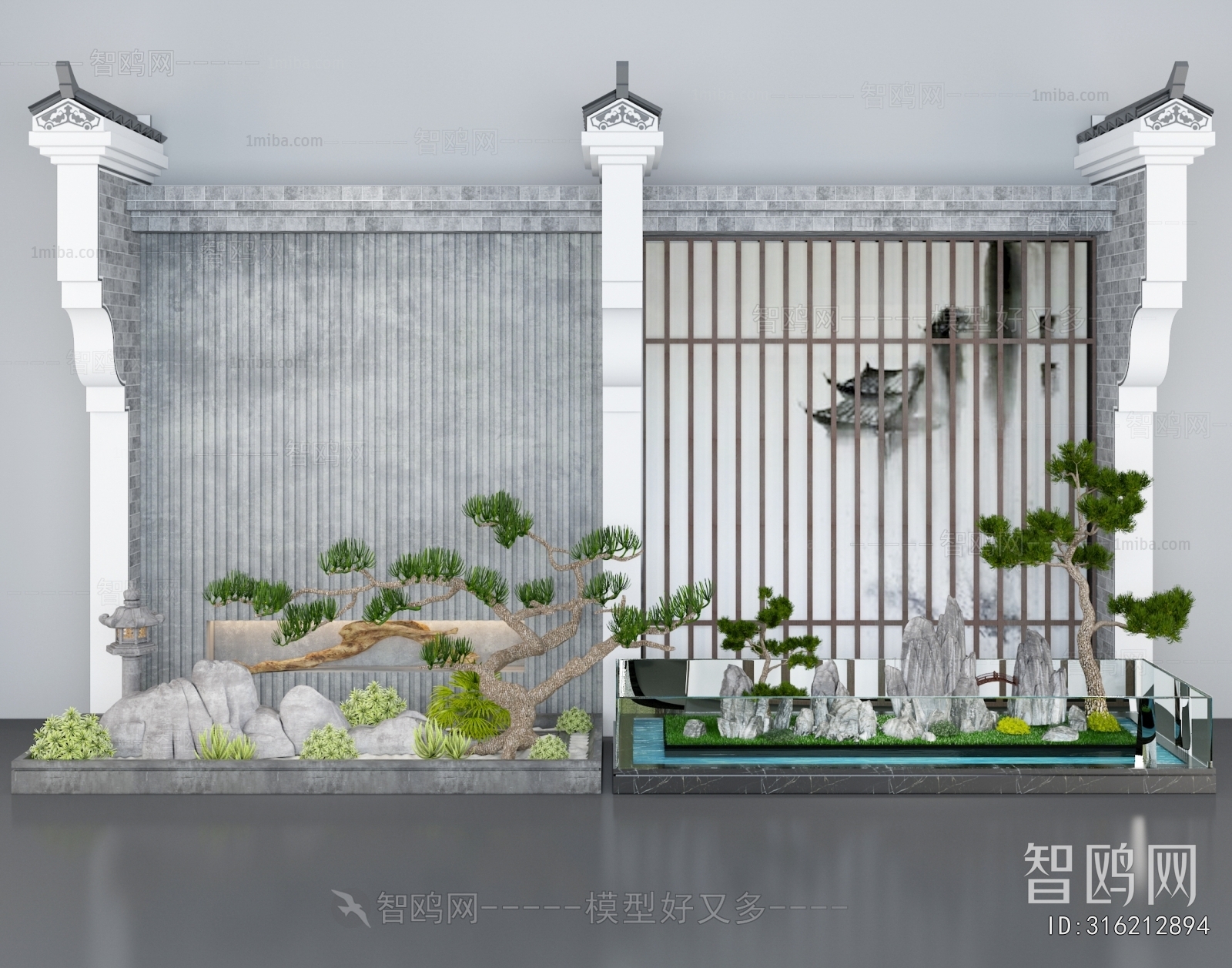 New Chinese Style Plant Landscaping