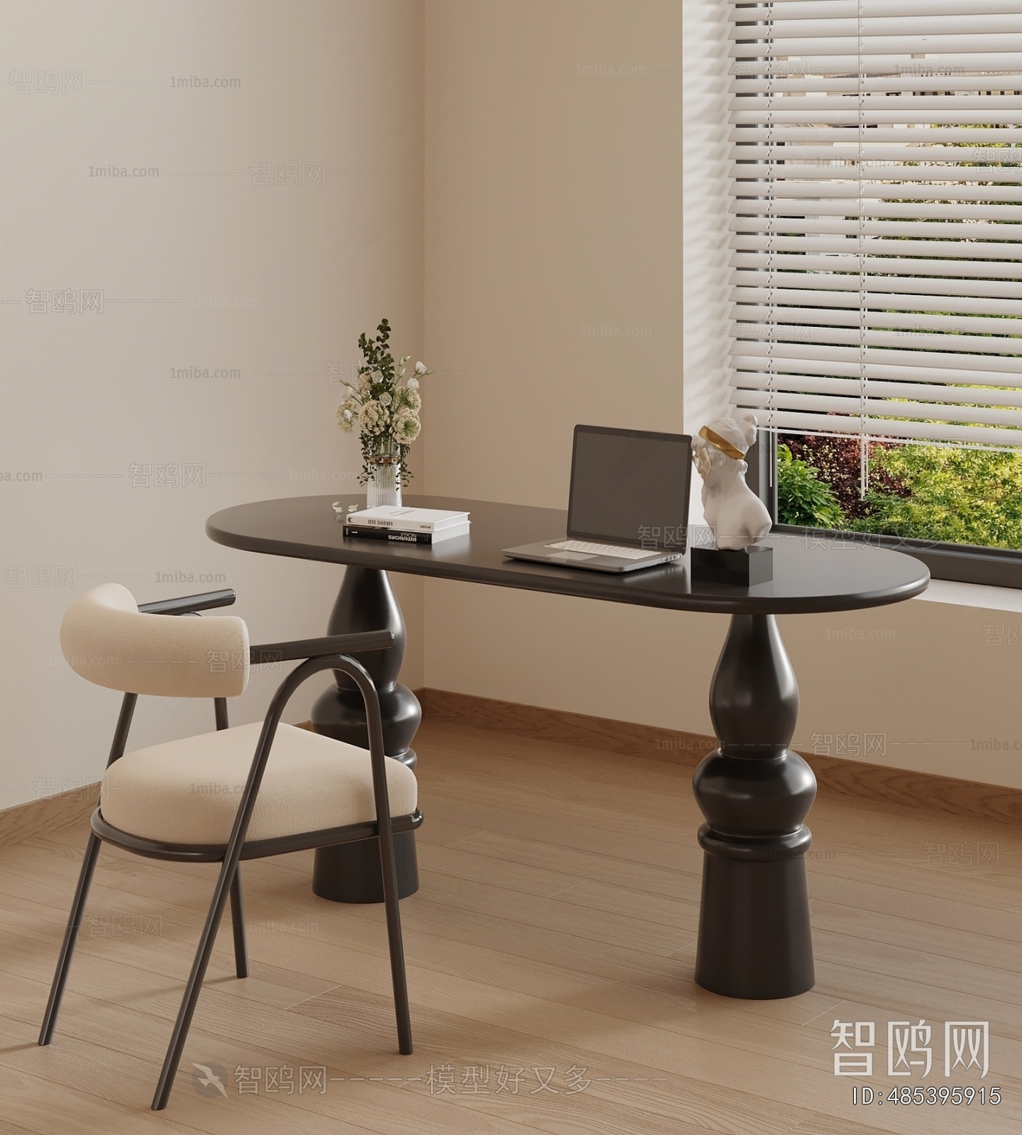 French Style Computer Desk And Chair