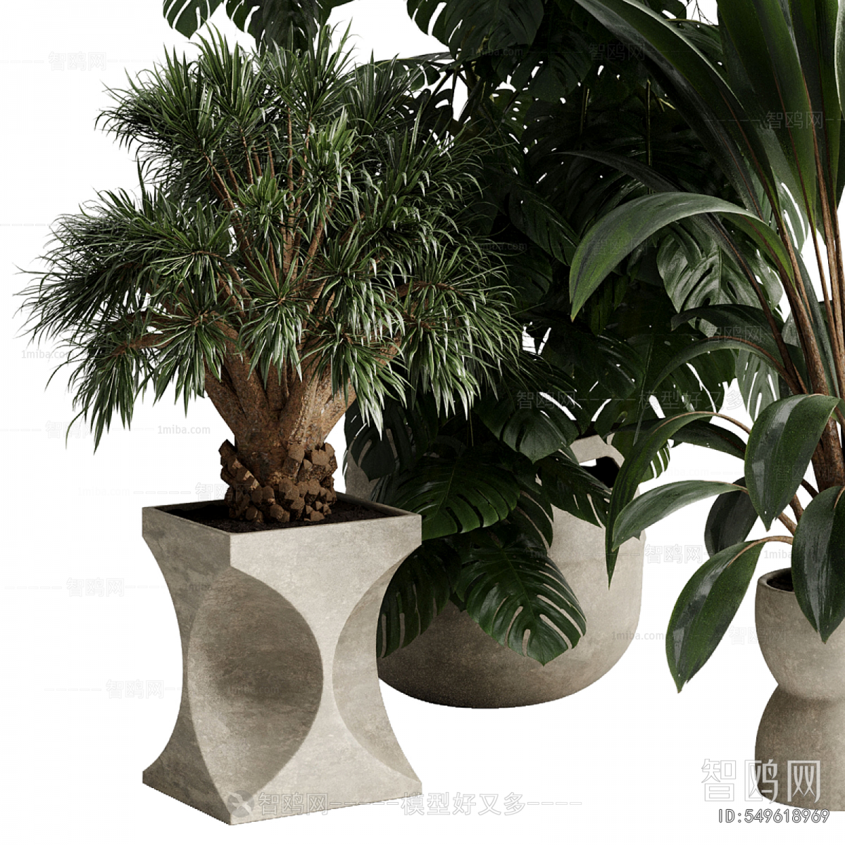 Modern Ground Green Plant Potted Plants