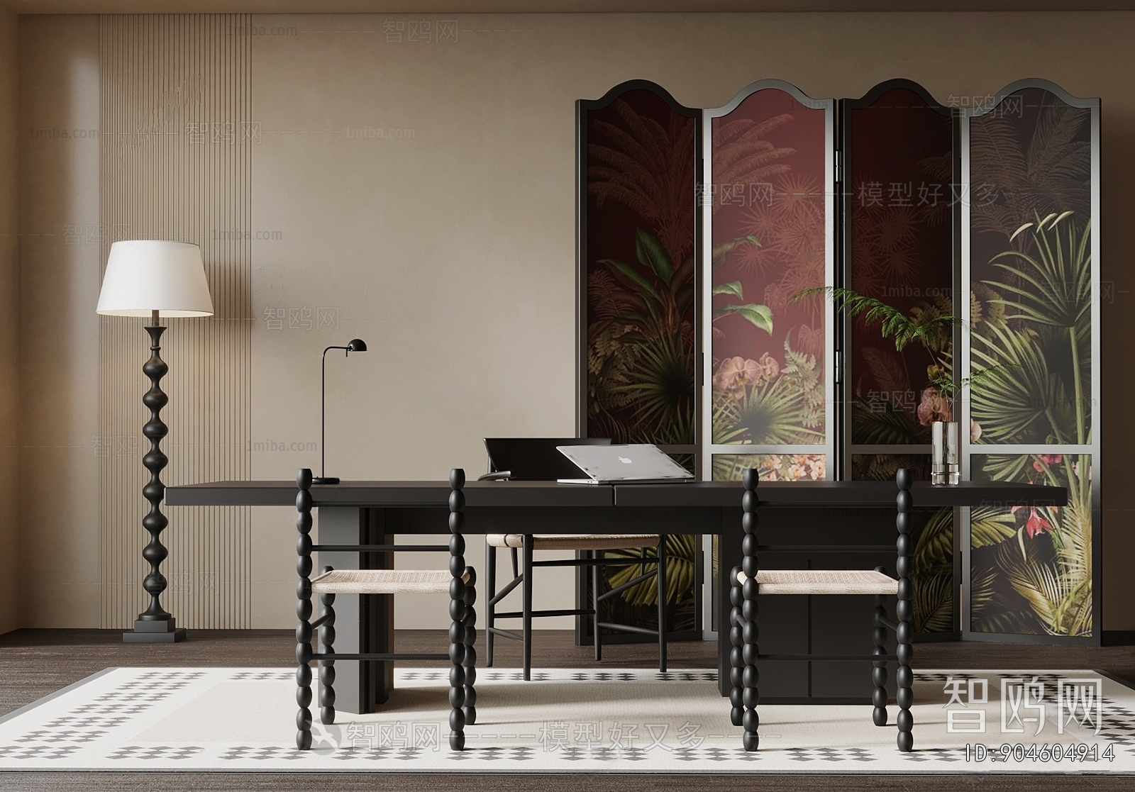 French Style Computer Desk And Chair