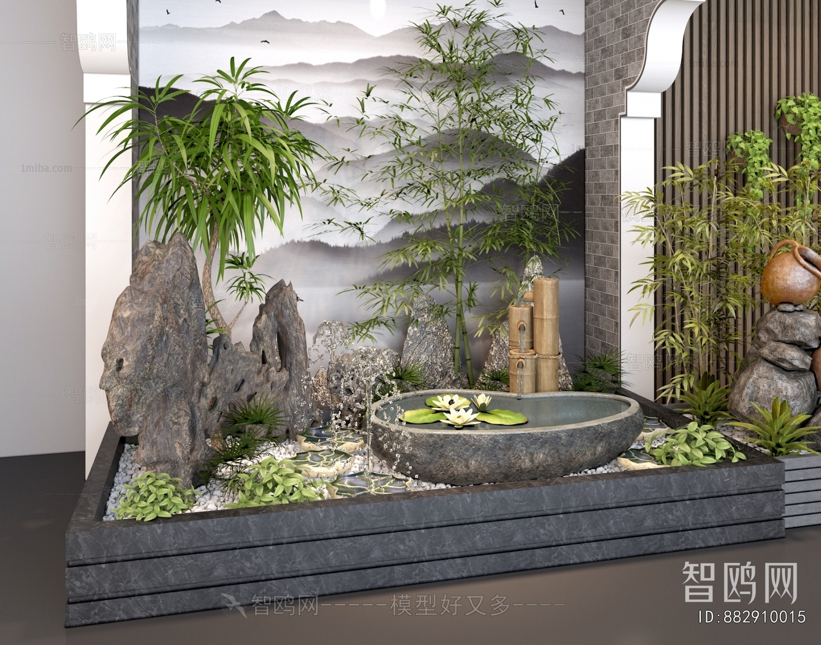 New Chinese Style Plant Landscaping