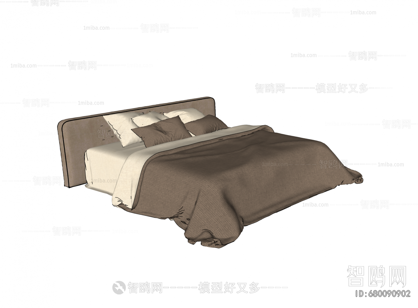 Wabi-sabi Style Double Bed