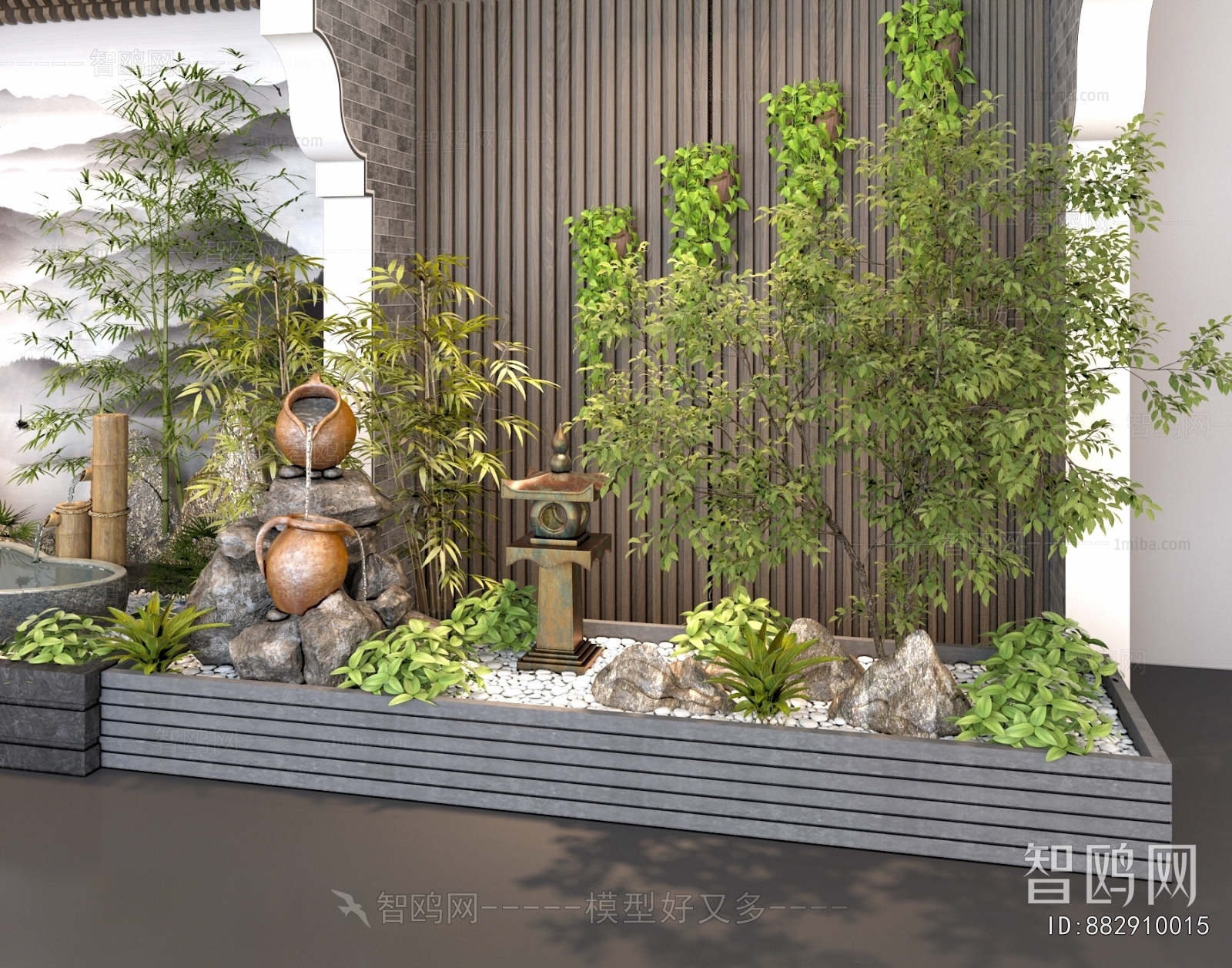New Chinese Style Plant Landscaping