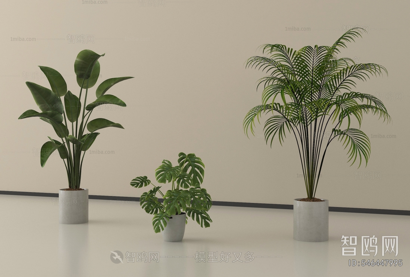 Modern Ground Green Plant Potted Plants