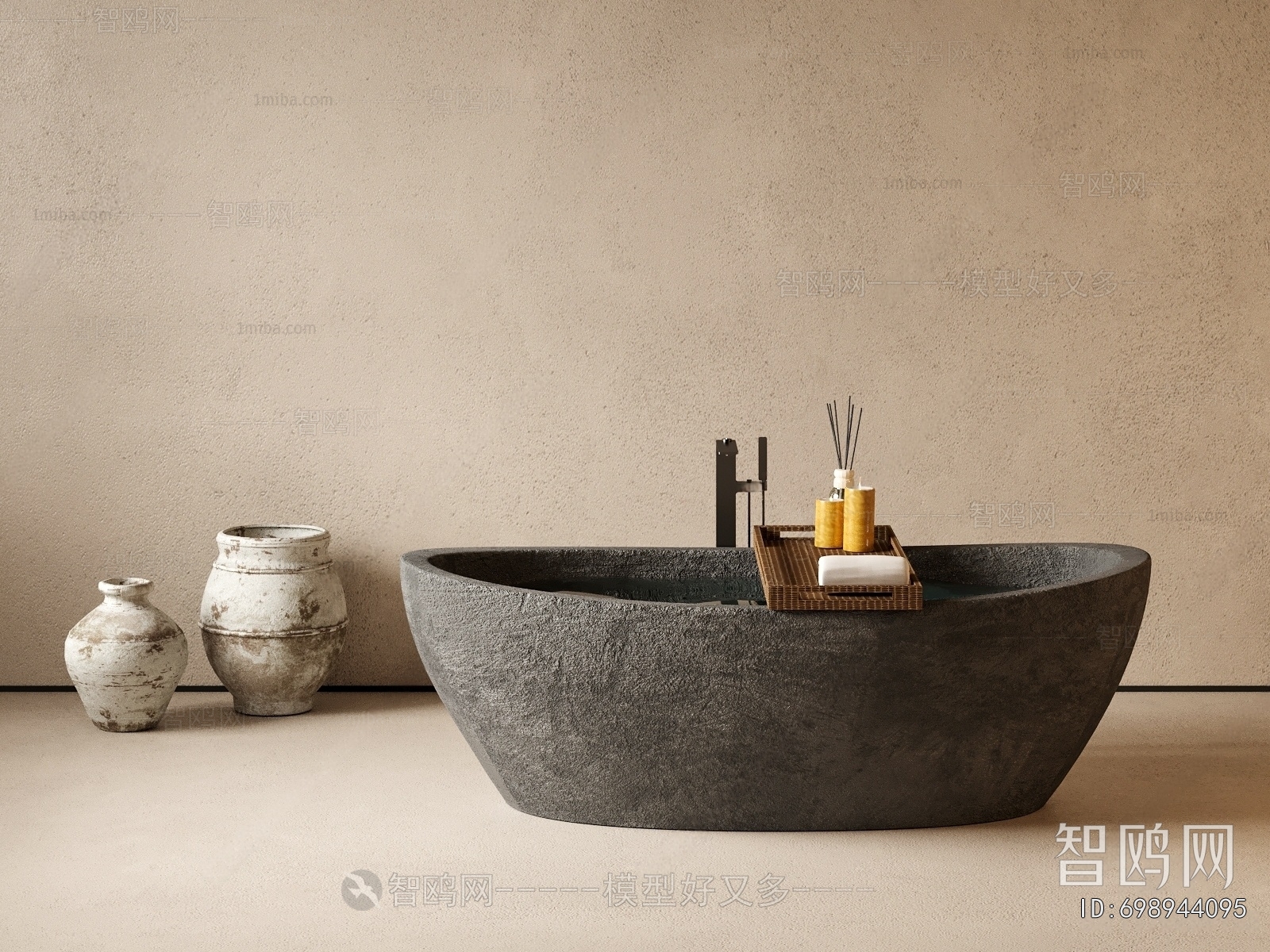 Wabi-sabi Style Bathtub