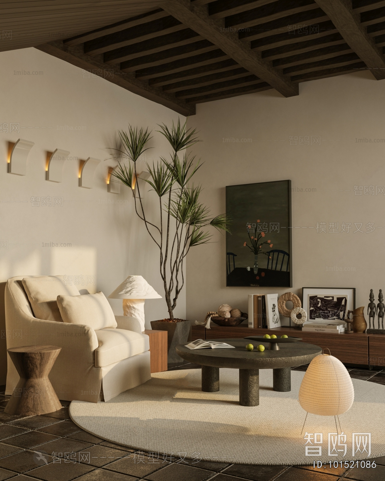 Wabi-sabi Style A Living Room