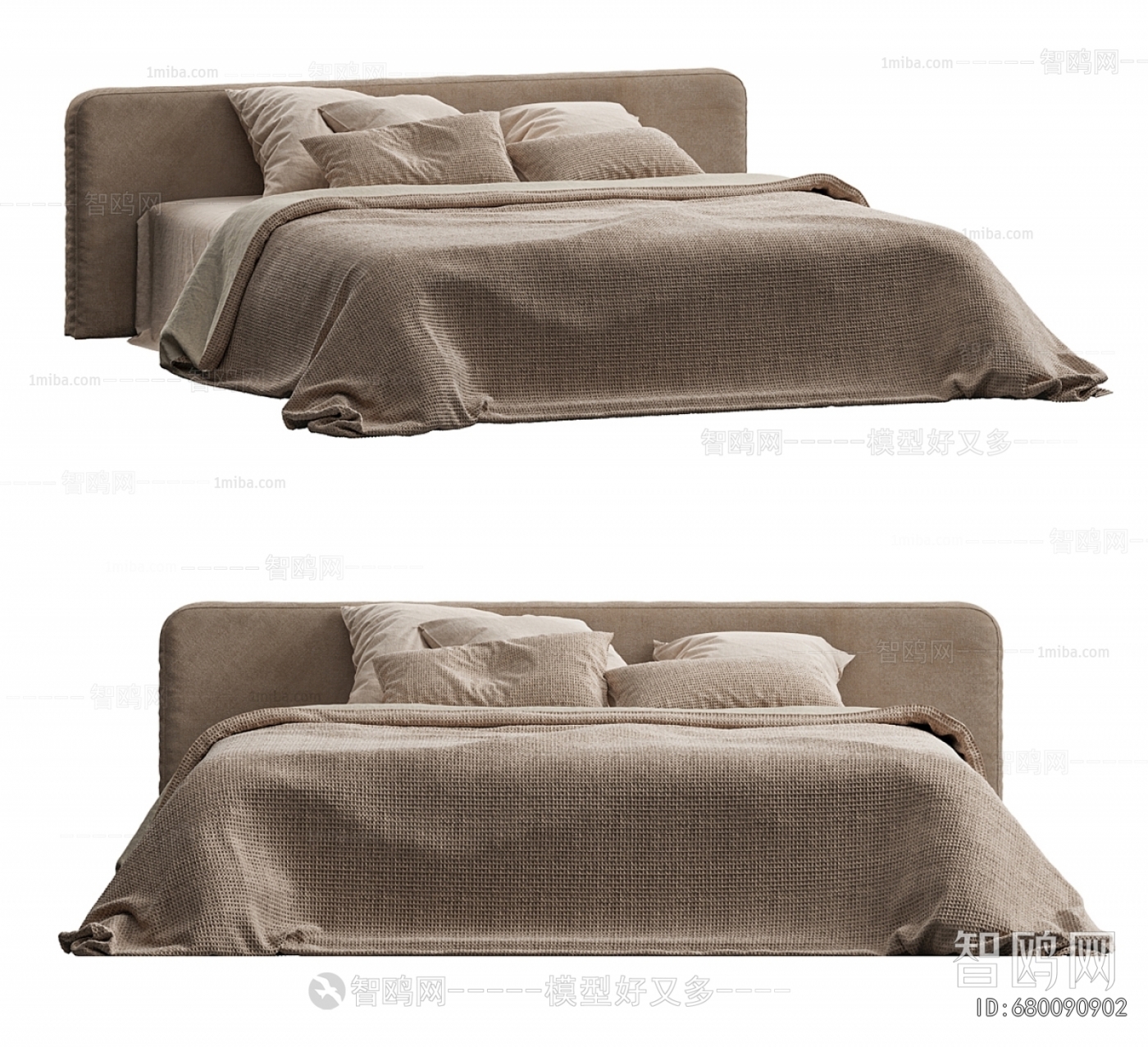 Wabi-sabi Style Double Bed