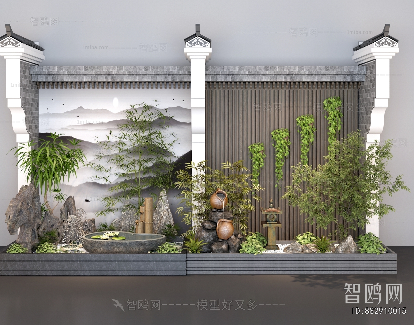 New Chinese Style Plant Landscaping